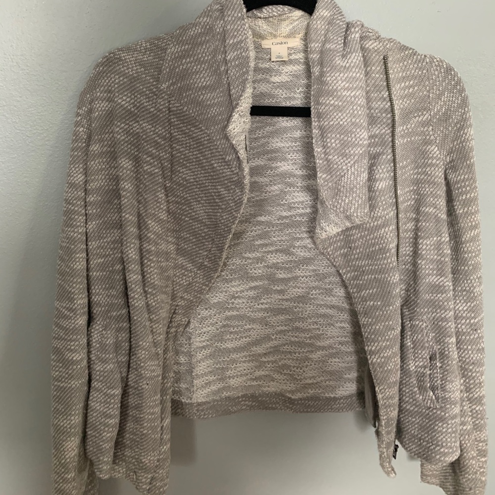 Gray Zip-Up Sweater